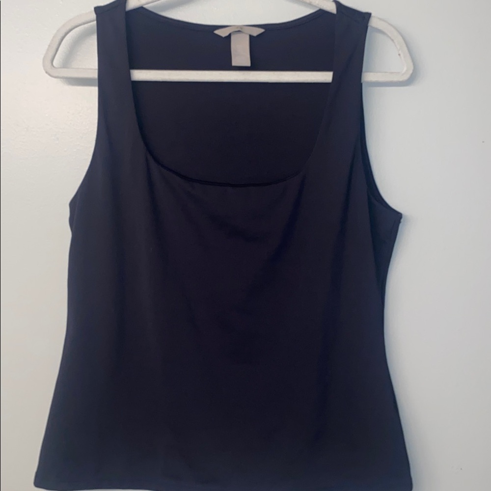 H&M Navy Scoop Fitted Tank Blouse Large
